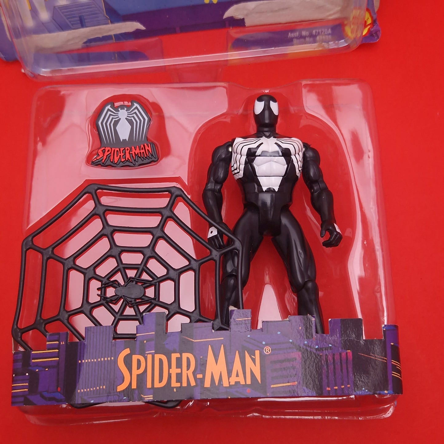 SPIDER-MAN ANIMATED SERIES ☆ BLACK COSTUME SPIDERMAN Action Figure ☆ Marvel Toybiz 90s Vintage