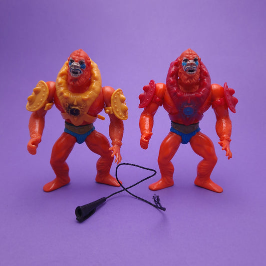 MASTERS OF THE UNIVERSE ☆ BEAST MAN RED YELLOW Vintage Figure ☆ MOTU Loose 80s Mattel Original