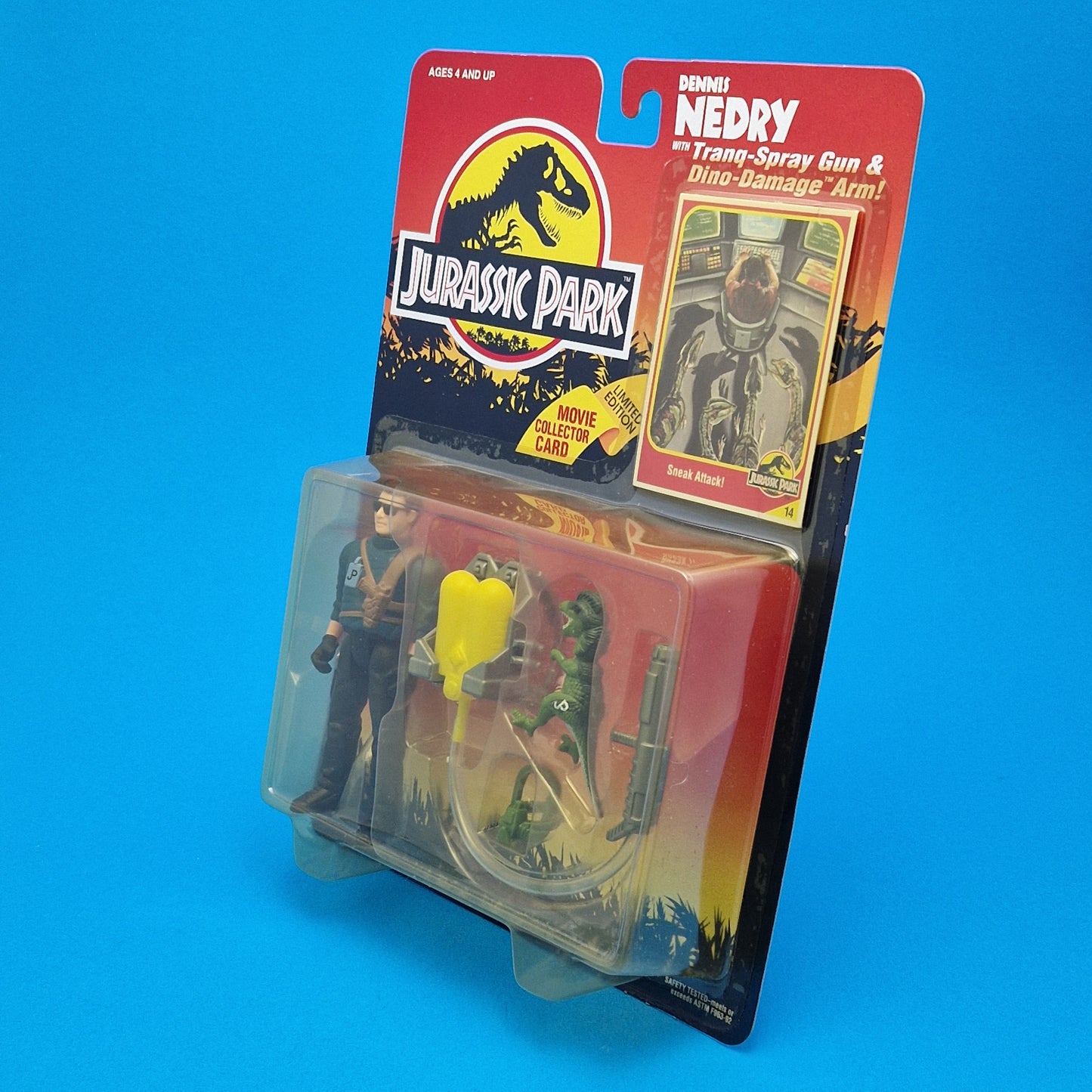 JURASSIC PARK DENNIS NEDRY JURASSIC PARK Vintage Figure ☆ Sealed MOC World Carded