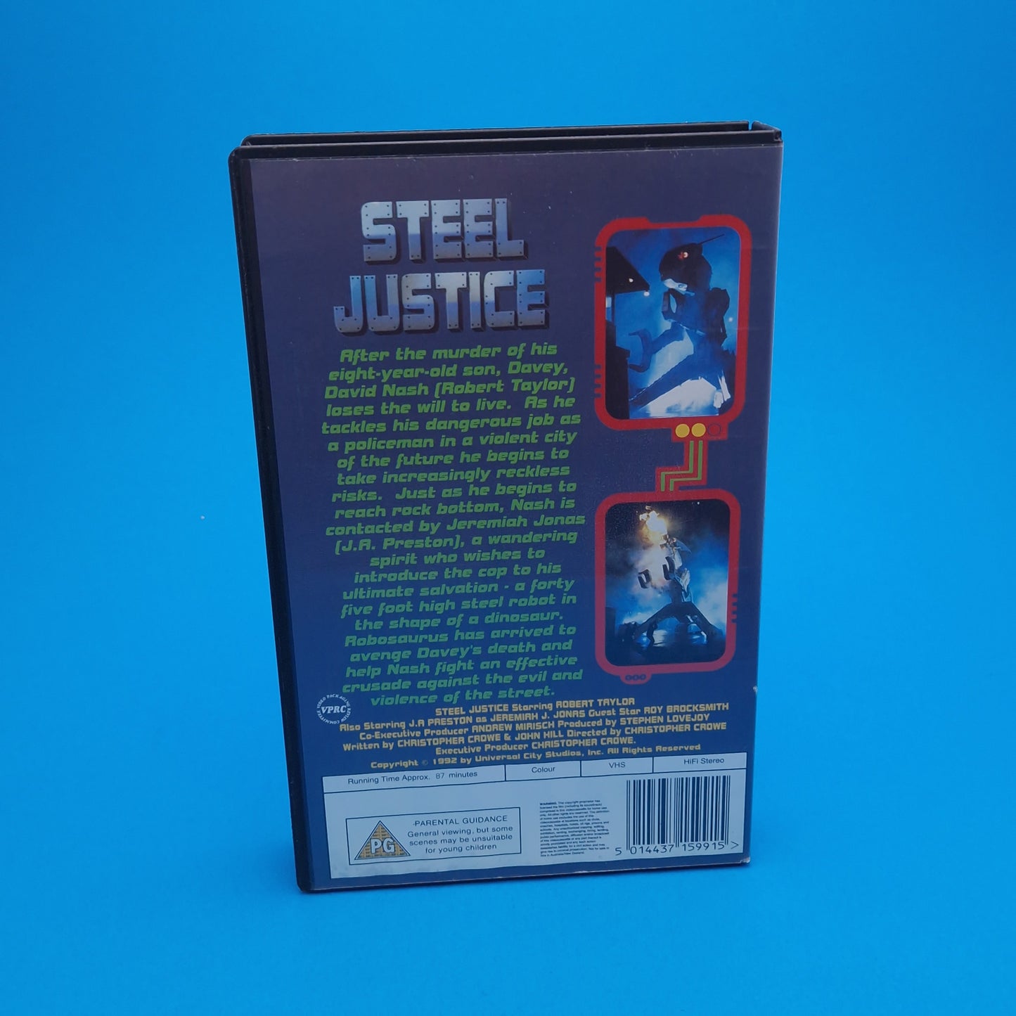 VHS Video ☆ STEEL JUSTICE ☆ 80s Big Box Ex Rental Horror Vintage