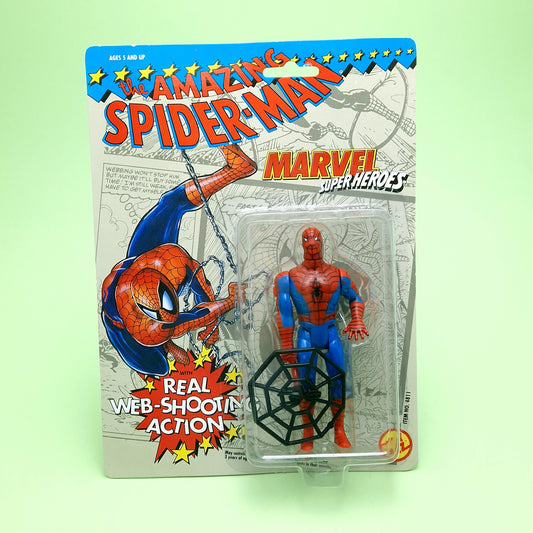MARVEL SUPER HEROES ☆ WEB-SHOOTING SPIDER-MAN Figure ☆ Original MOC Sealed Carded Toybiz 90s