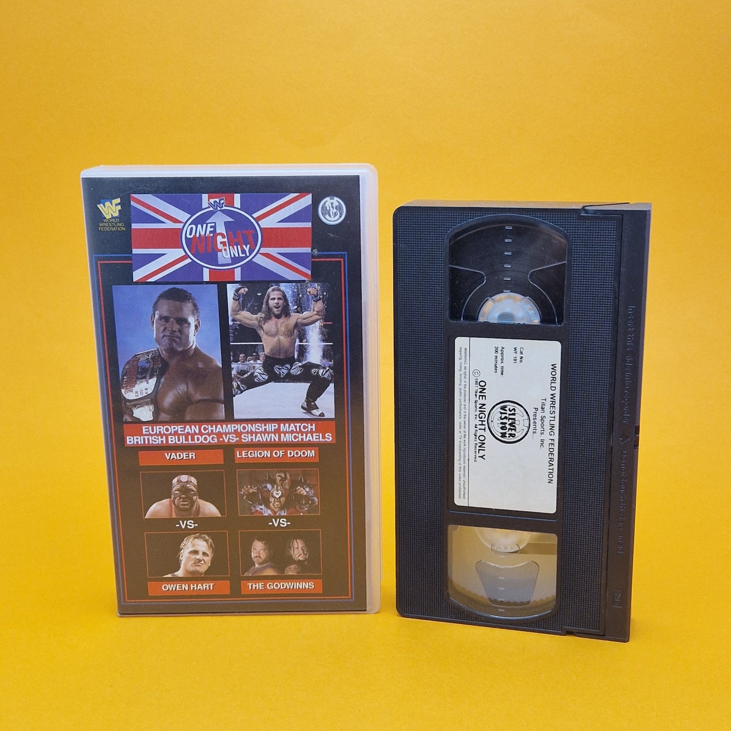 VHS Video ☆ WWF ONE NIGHT ONLY UK Tape Cassette ☆ Silver Vision Vintage