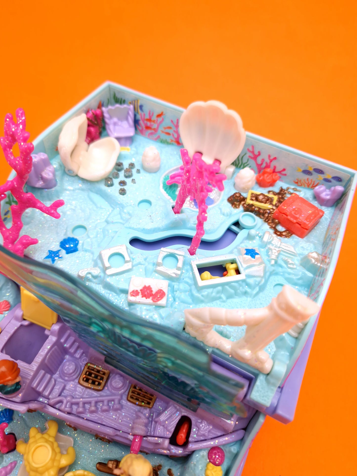 POLLY POCKET  ☆ SPARKING MERMAID ADVENTURE Enchanted Book Vintage Figure Playset ☆ Original 1995