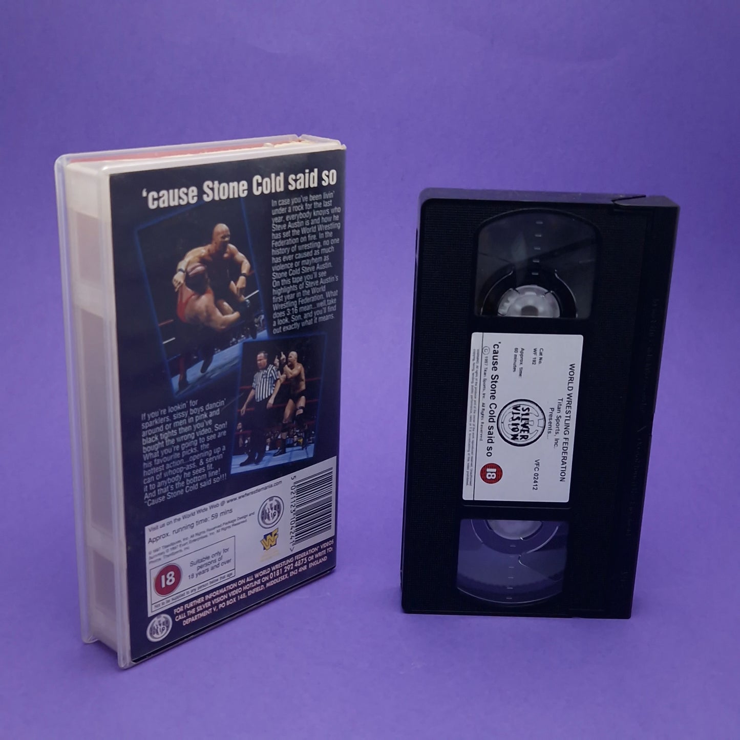 VHS Video ☆ WWF CAUSE STONE COLD SAID SO UK Tape Cassette ☆ Silver Vision Vintage 18