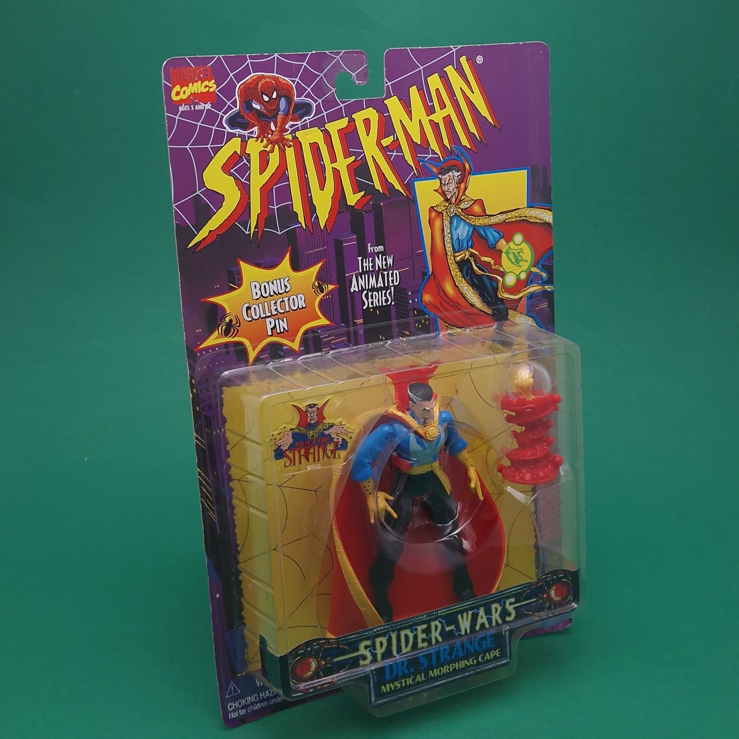 SPIDER-MAN ANIMATED SERIES ☆ DR. STRANGE Spider Wars Figure Marvel ☆ Carded Toybiz 90s Original