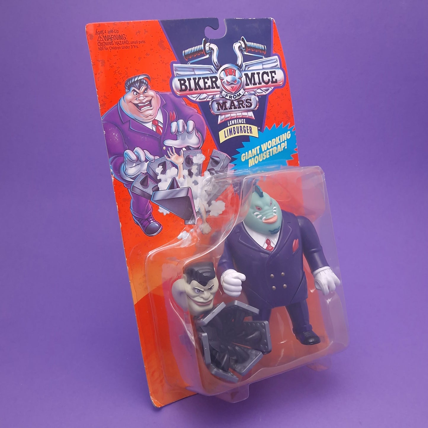 BIKER MICE FROM MARS ☆ LAWRENCE LIMBURGER Carded Action Figure ☆ Sealed Vintage 90s