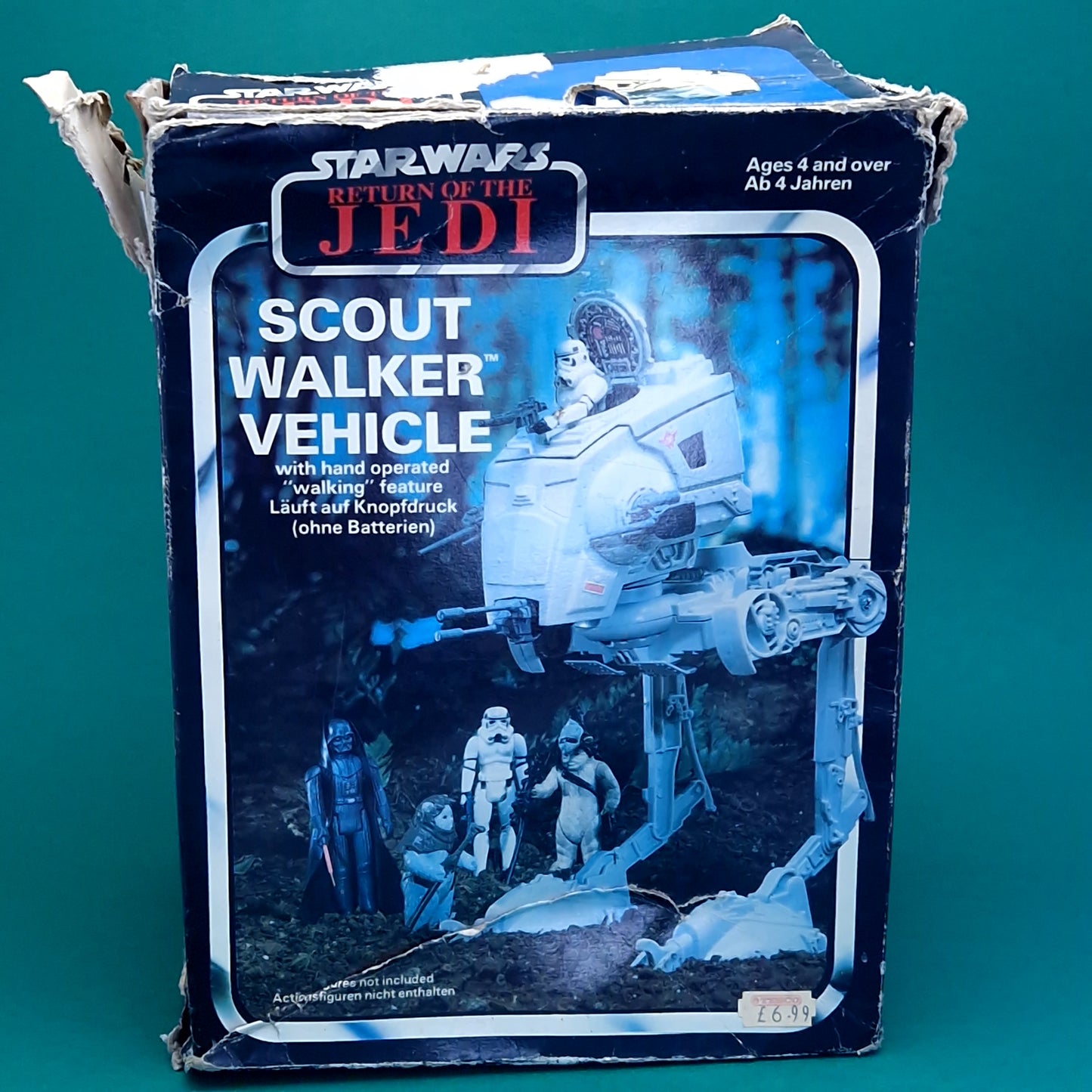 STAR WARS ☆ SCOUT WALKER AT-ST Vintage Action Figure Vehicle ☆ Original 80s Box