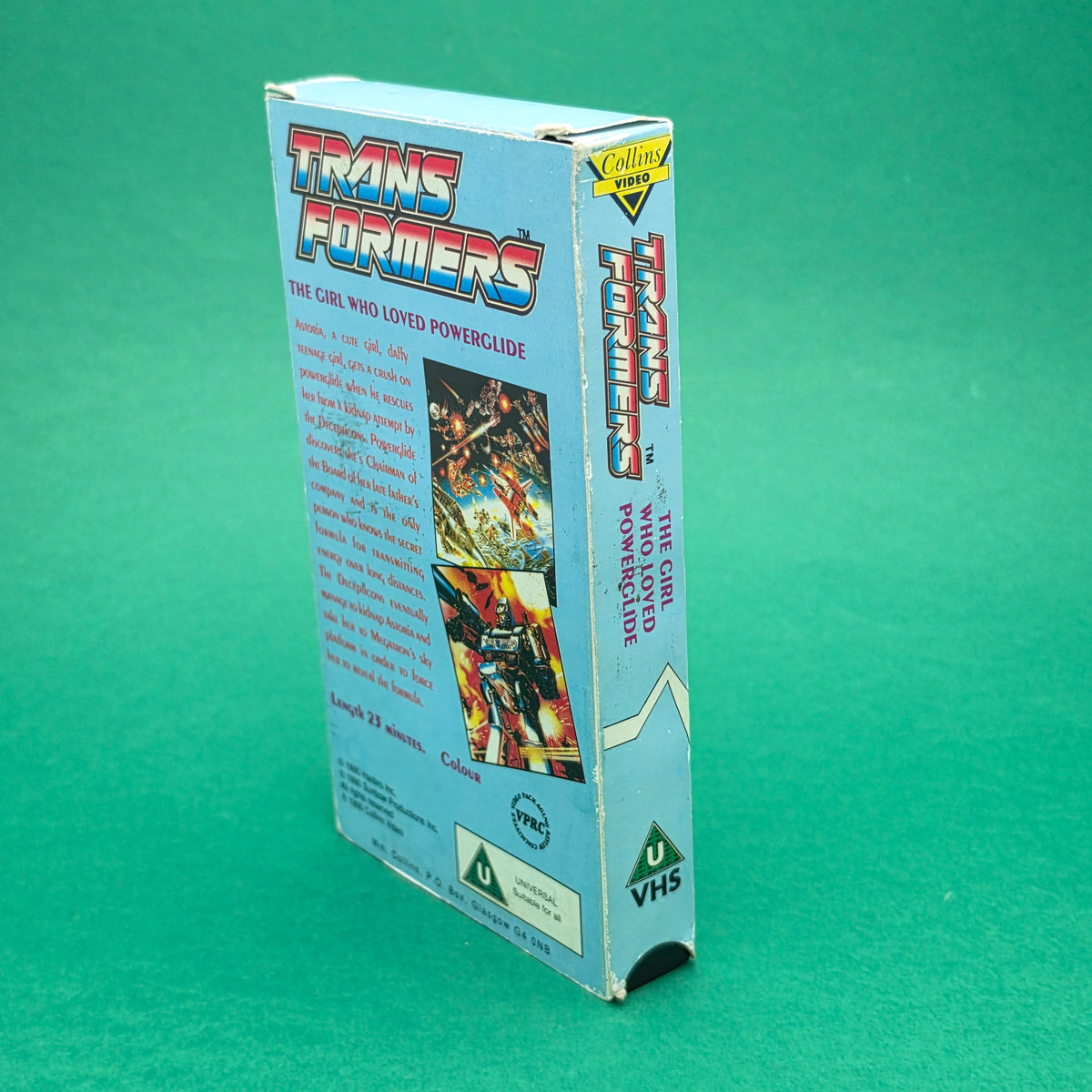 VHS Video ☆ TRANSFORMERS THE GIRL WHO LOVED POWERGLIDE ☆ U Cert Vintage Tape