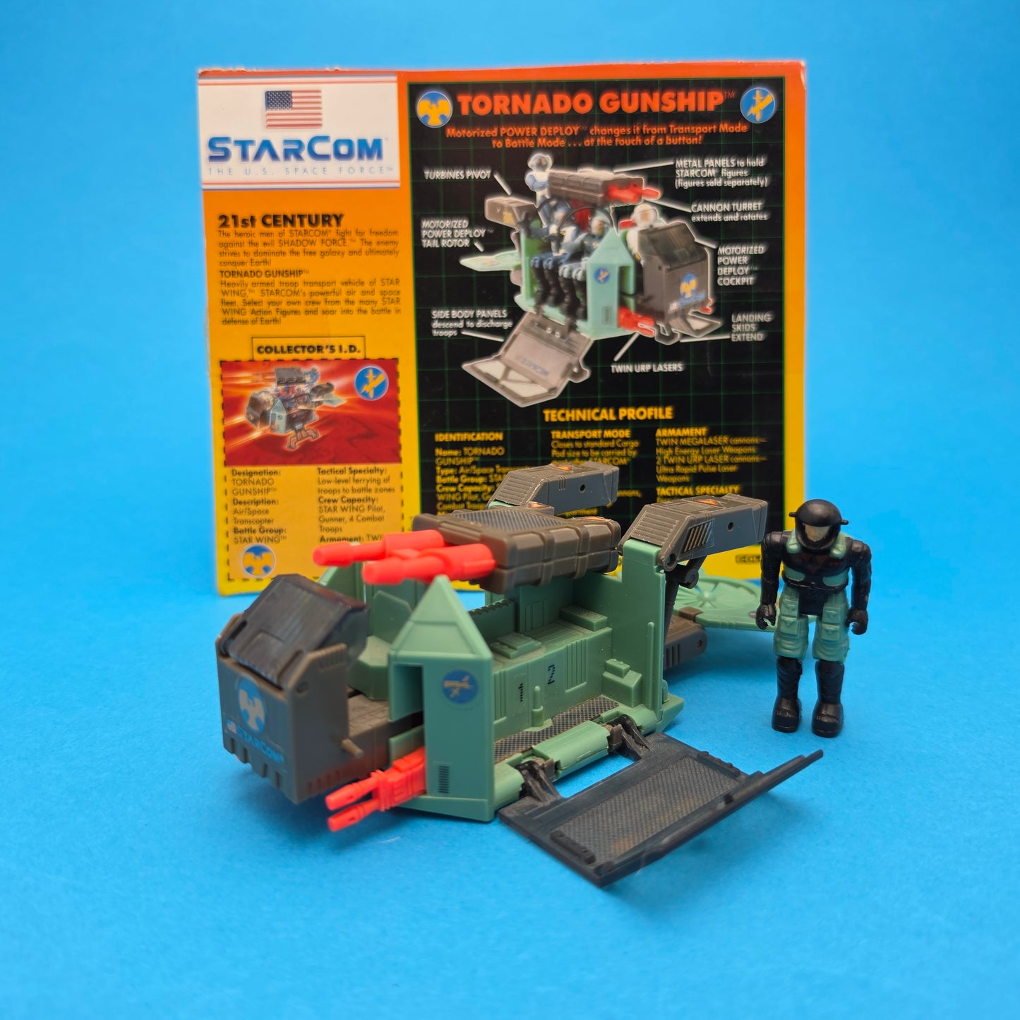 STARCOM ☆ TORNADO GUNSHIP EURO Exclusive Vehicle & Figure ☆ 80's Loose Vintage Coleco Mattel