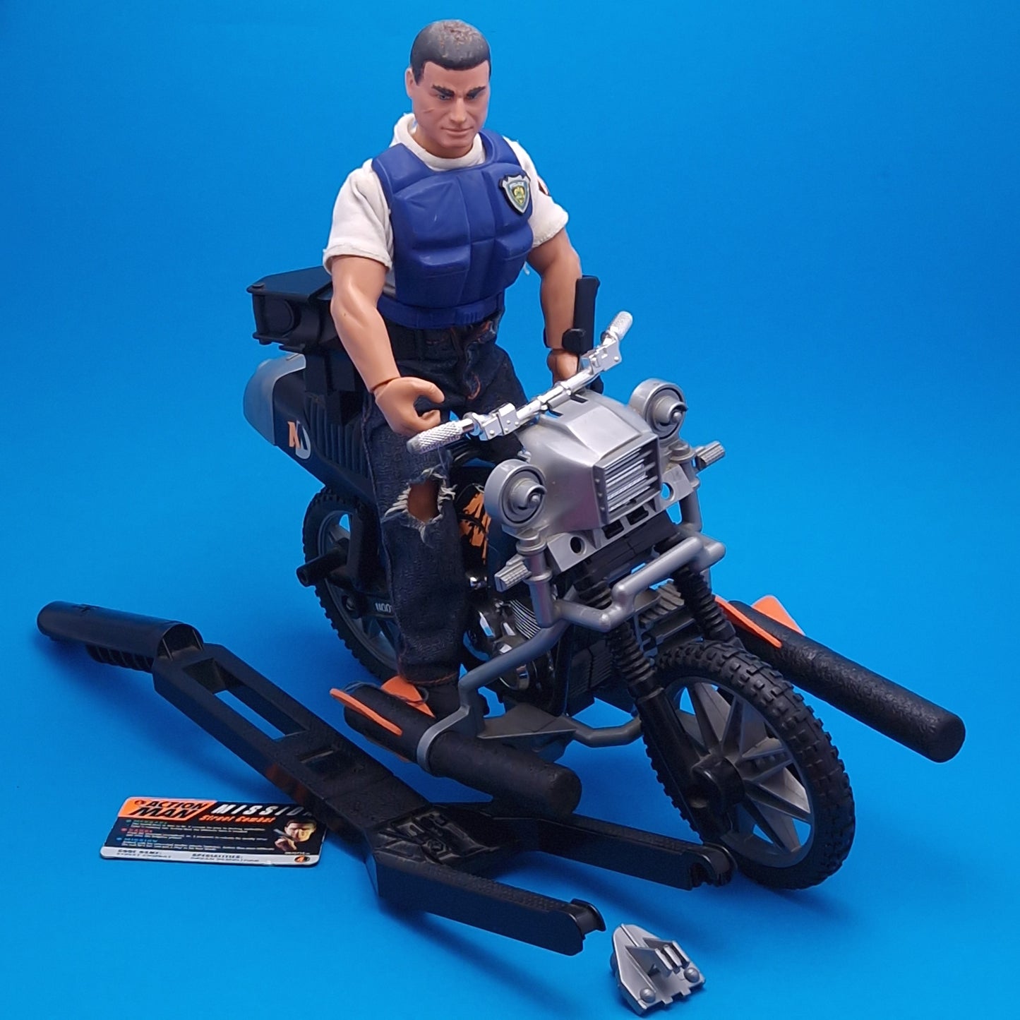 ACTION MAN ☆ STREET COMBAT & TURBOLANCE Motorbike Figure ☆ Vintage HASBRO 90's Loose