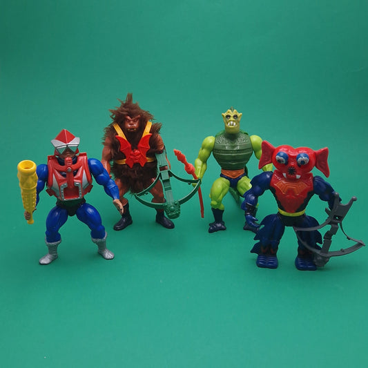 MASTERS OF THE UNIVERSE ☆ Bundle WHIPLASH GRIZZLOR MEKANECK MANTENNA Vintage Figure ☆ MOTU Loose 80s Mattel Original