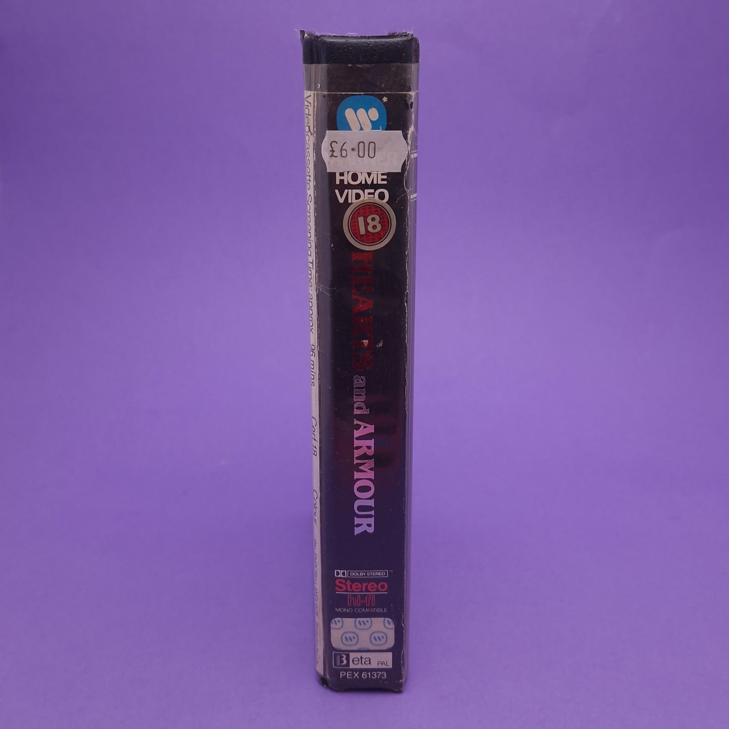 VHS Video ☆ HEARTS AND ARMOUR ☆ 80s Pre-cert Big Box Ex Rental 18 Vintage