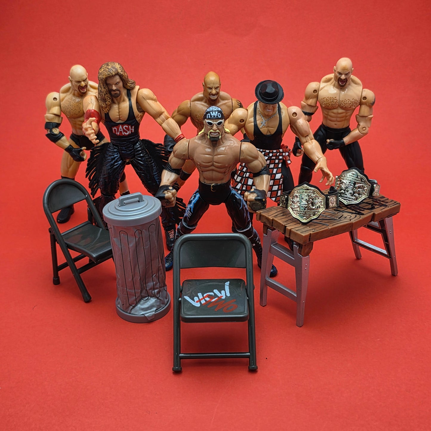 WCW SMASH SLAM ☆ Bundle GOLDBERG HOGAN NASH KONAN x6 Vintage Figures ☆ Toybiz Original
