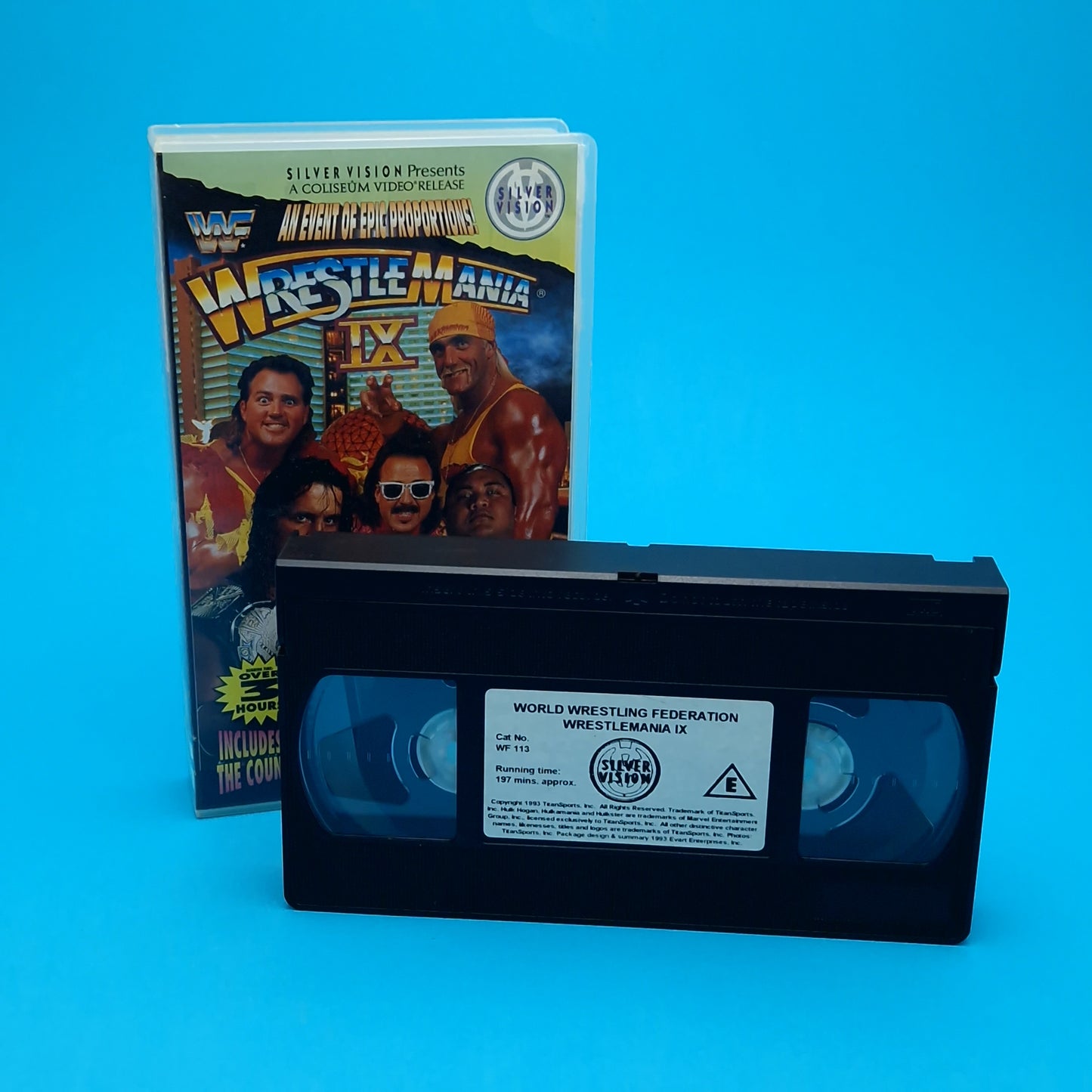 VHS Video ☆ WWF WRESTLEMANIA 9 UK Tape Cassette ☆ Silver Vision Vintage PG