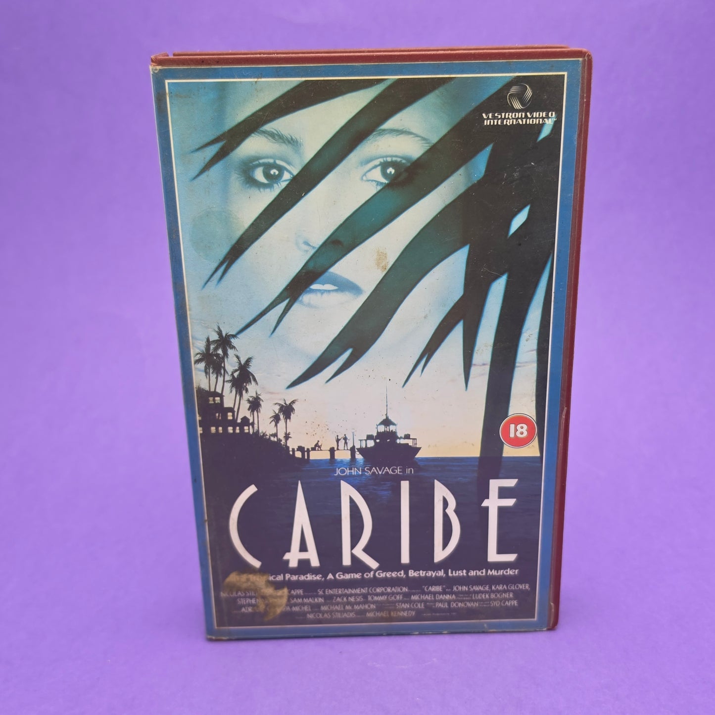 VHS Video ☆ CARIBE ☆ 18 Cert Big Box Ex-Rental Vintage Tape