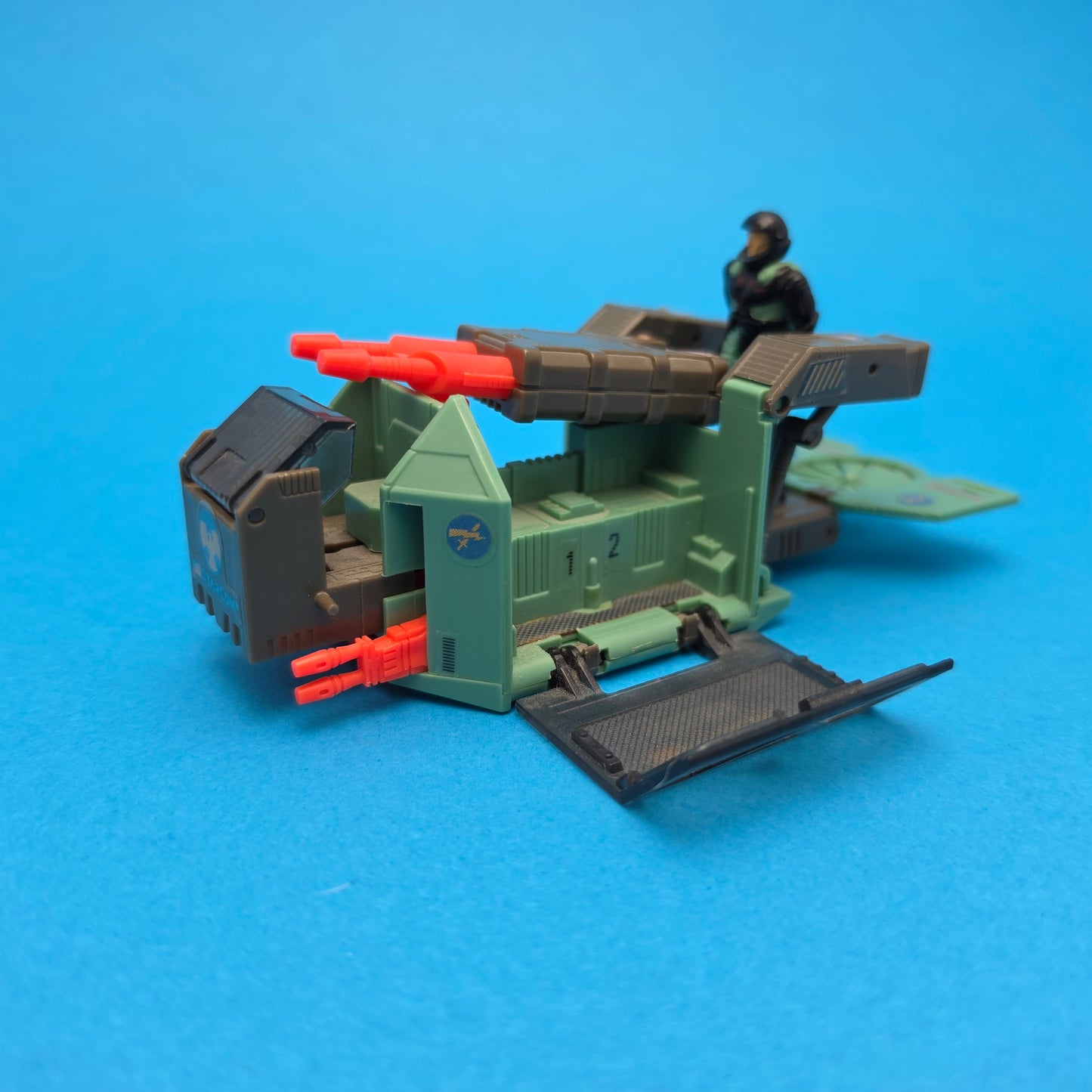 STARCOM ☆ TORNADO GUNSHIP EURO Exclusive Vehicle & Figure ☆ 80's Loose Vintage Coleco Mattel