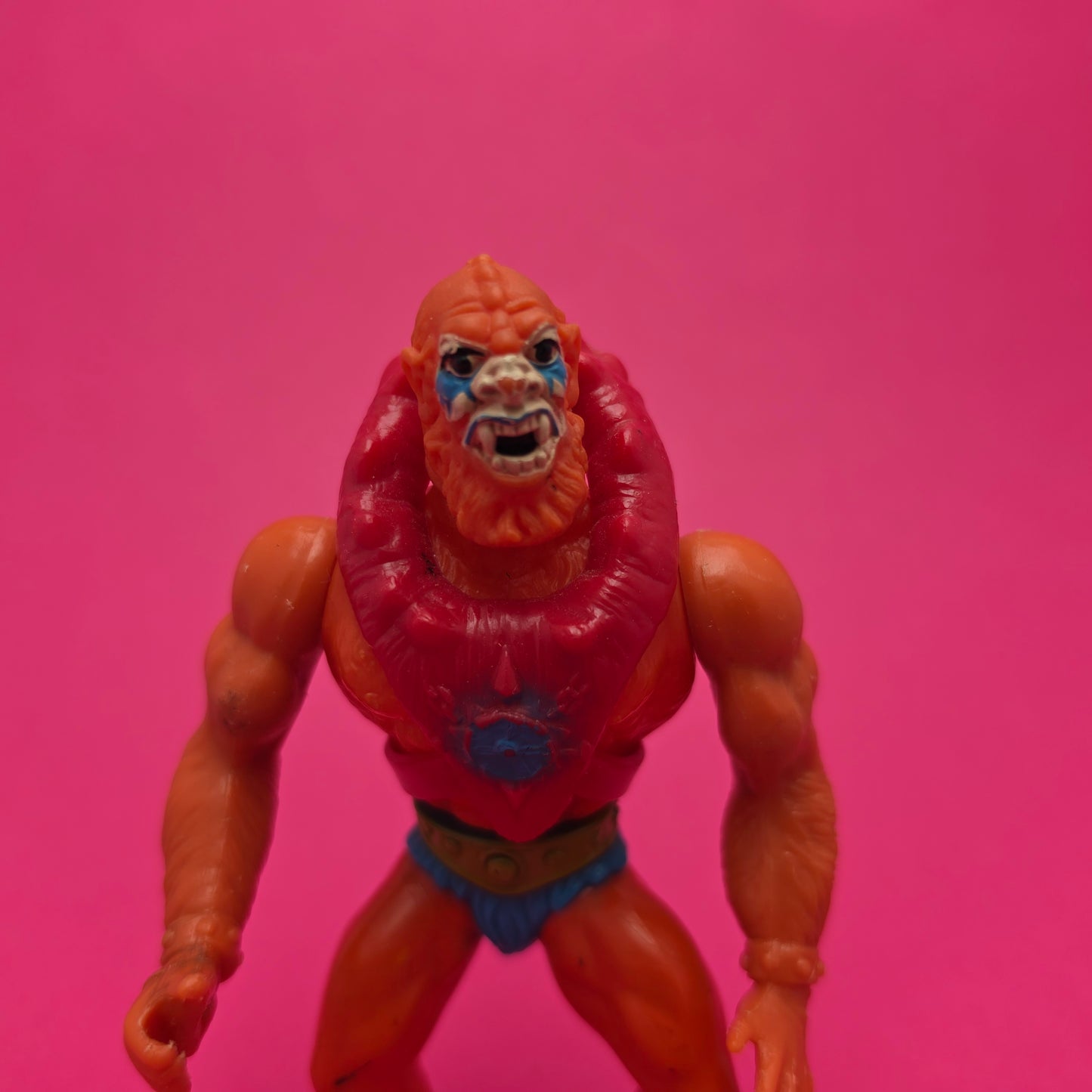 MASTERS OF THE UNIVERSE ☆ BEAST MAN RED Vintage Figure ☆ MOTU Beastman 80s Mattel Original