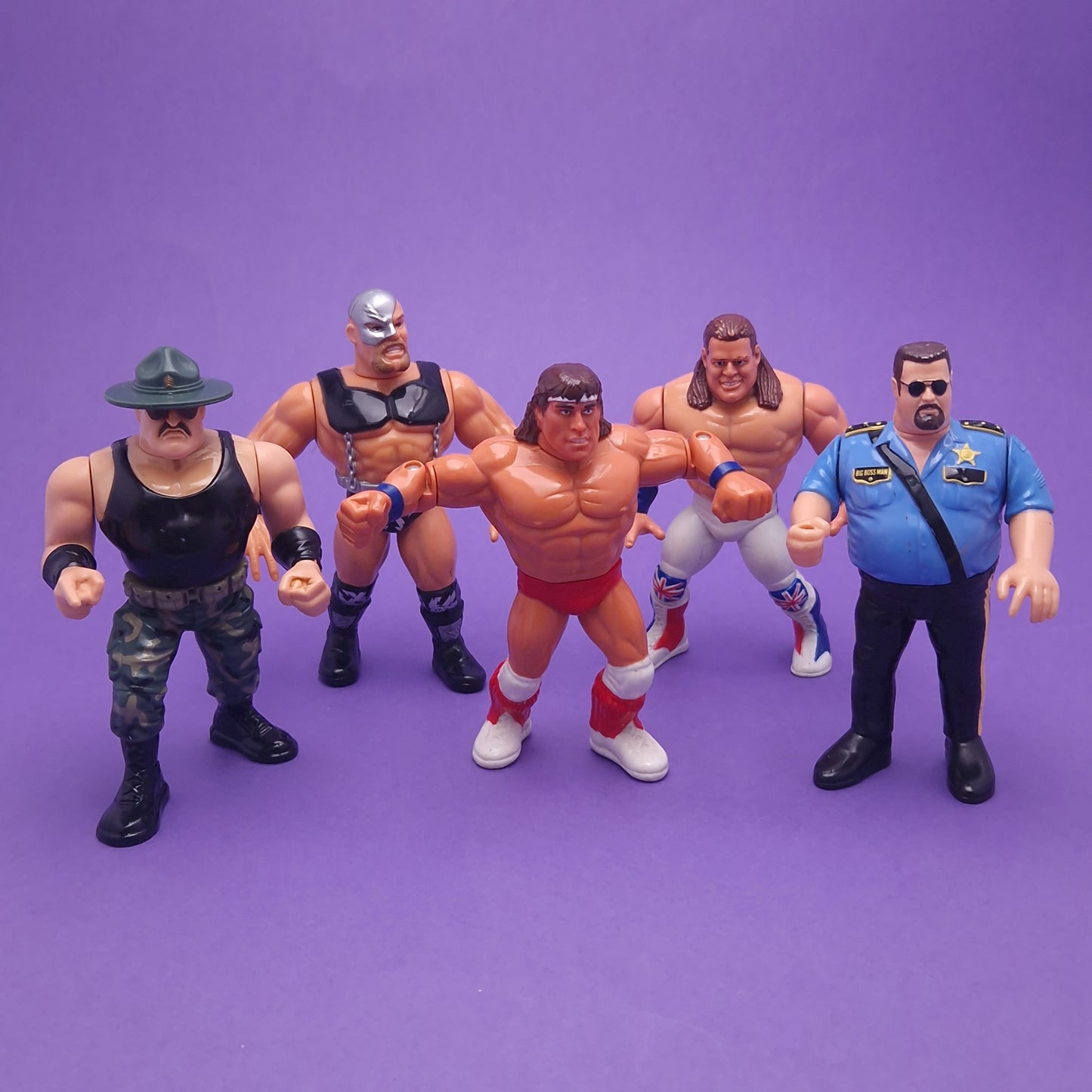 WWF HASBRO ☆ 5x Bundle BOSS MAN BULLDOG WARLORD Vintage Wrestling Figure ☆ Original 90s