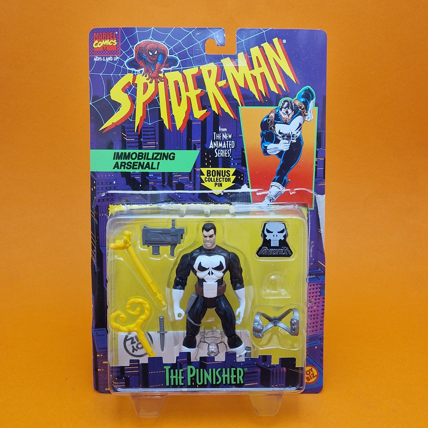 SPIDER-MAN ANIMATED SERIES ☆ Vintage PUNISHER Figure ☆ Original Toybiz 90s