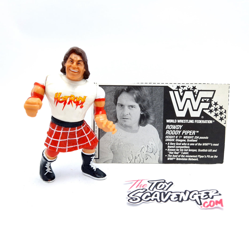 WWF HASBRO ROWDY RODDY PIPER Vintage Wrestling Figure ☆ Bio Card Original 90s Series 1
