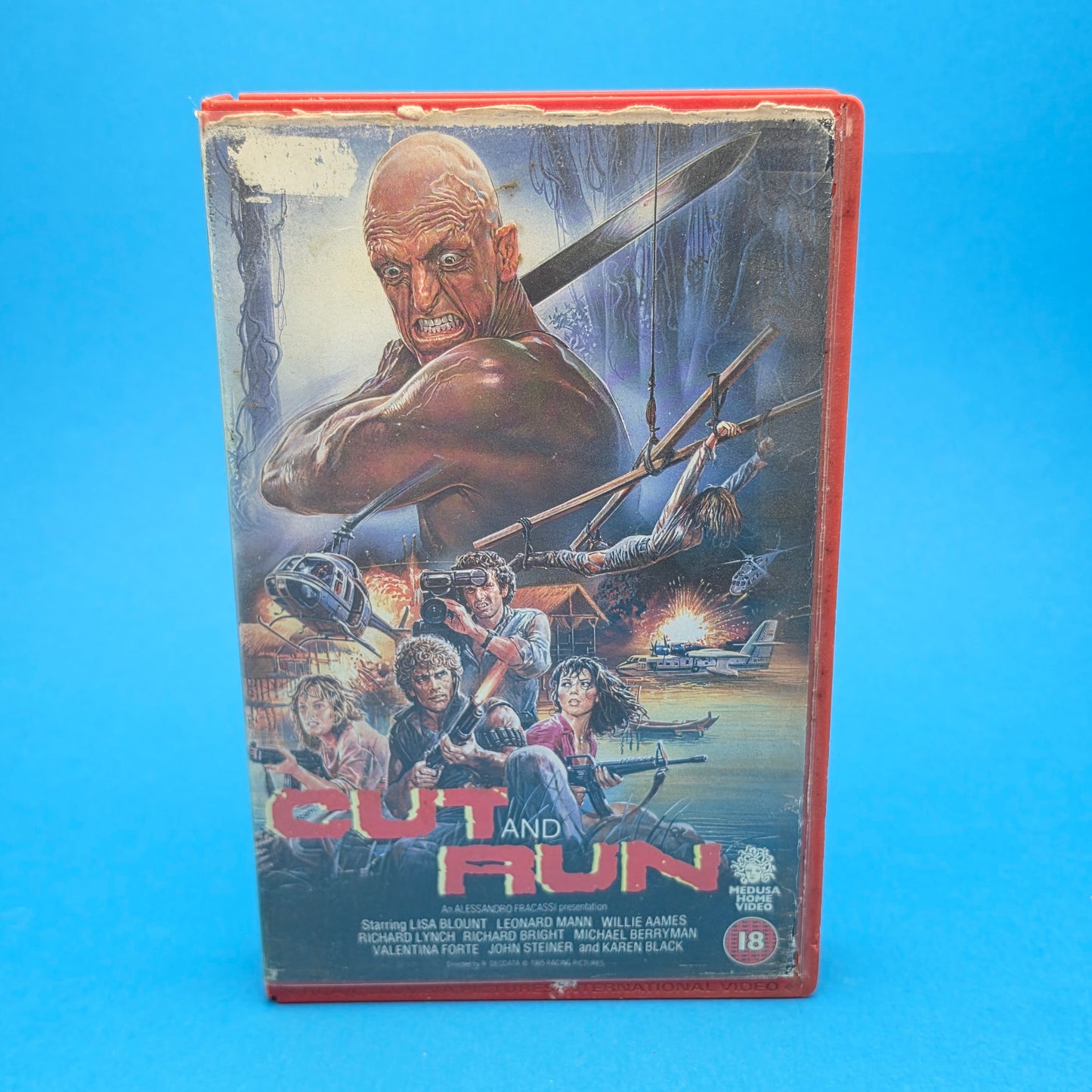 VHS Video ☆ CUT AND RUN 1984 ☆ 18 Cert Vintage Ex Rental Big Box MEDUSA