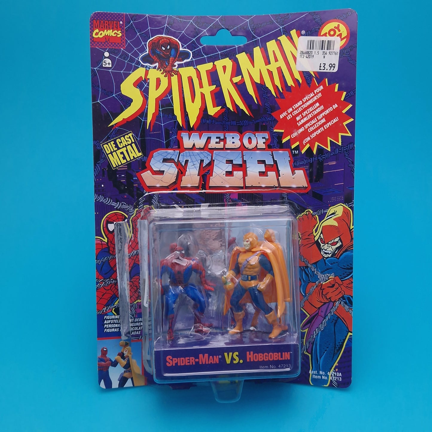 SPIDER-MAN WEB OF STEEL ☆ VS HOBGOBLIN MARVEL Figure ☆ Diecast Metal Vintage Toybiz 90s