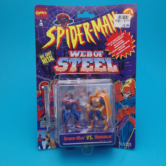 SPIDER-MAN WEB OF STEEL ☆ VS HOBGOBLIN MARVEL Figure ☆ Diecast Metal Vintage Toybiz 90s