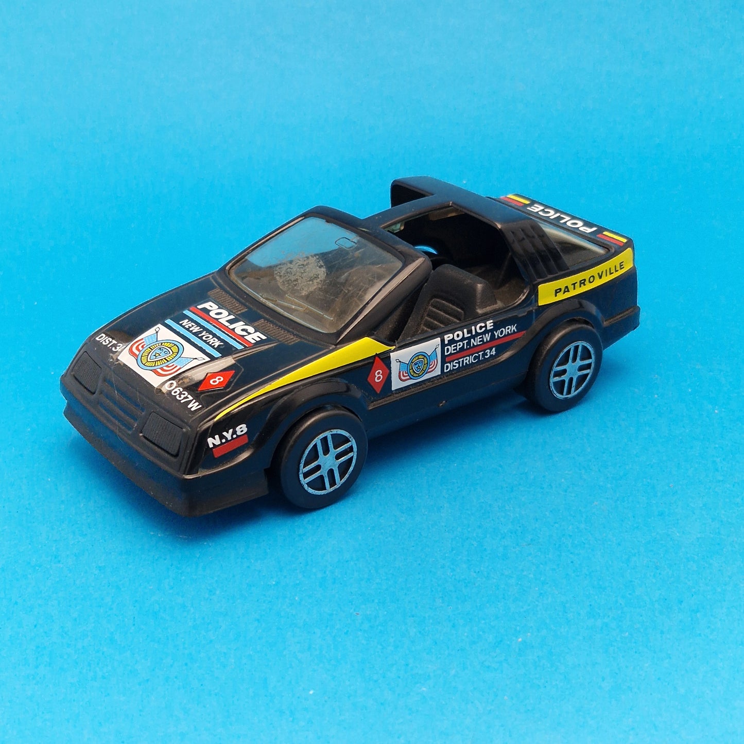 POLICE PATROL ☆ GOZAN Helicopter and Car Vehicle Vintage ☆ Spain Loose 1980s