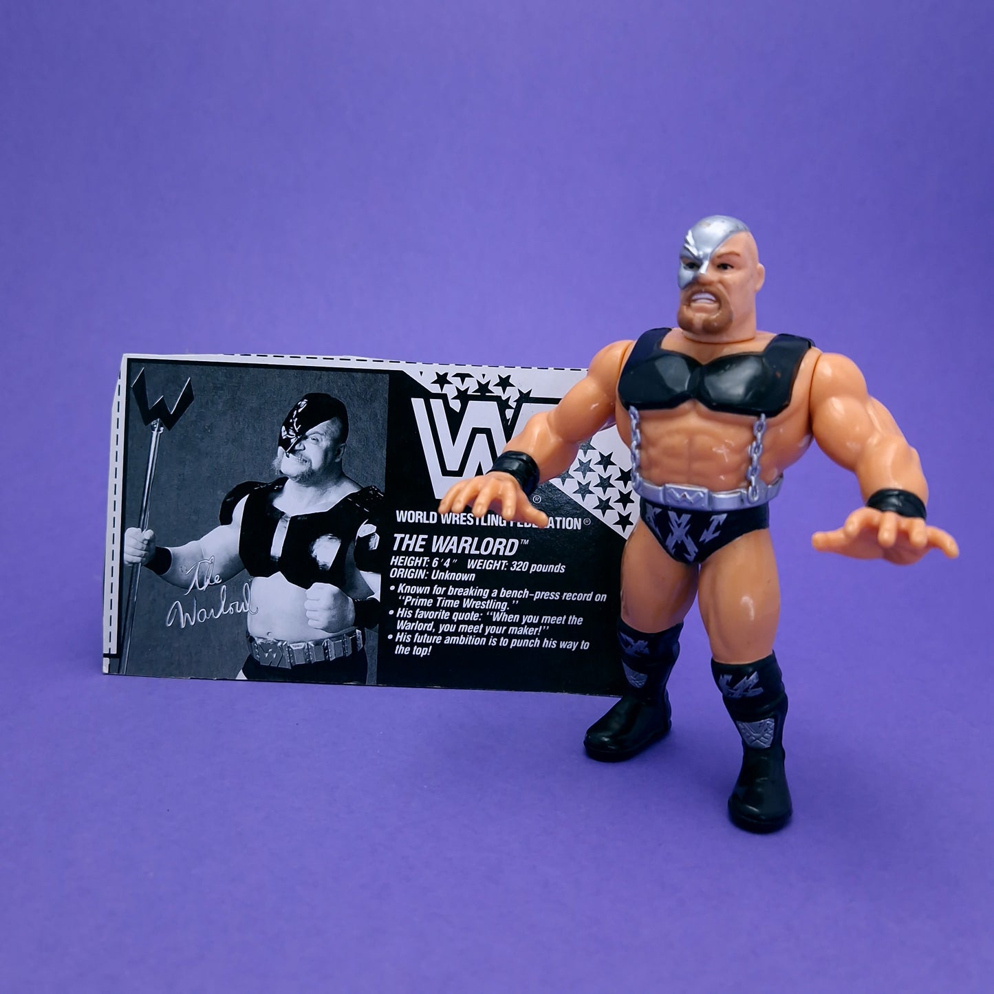 WWF HASBRO ☆ WARLORD Vintage Wrestling Figure ☆ Series 5 Bio Card Original 90s