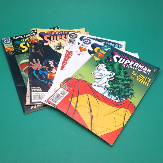 SUPERMAN ☆ Adventures, Action Comics Bundle x5 90s DC Joker ☆ Loose Original