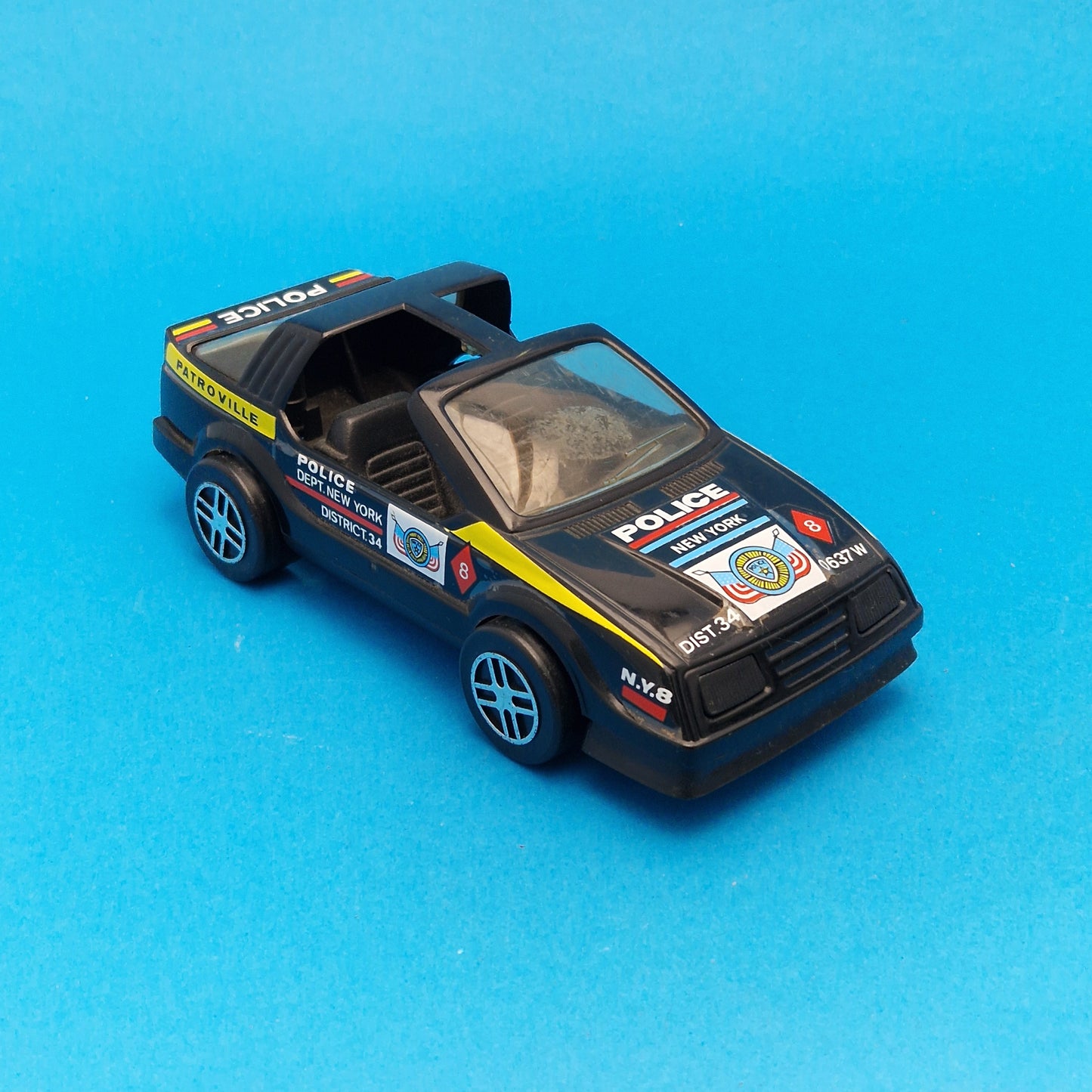 POLICE PATROL ☆ GOZAN Helicopter and Car Vehicle Vintage ☆ Spain Loose 1980s