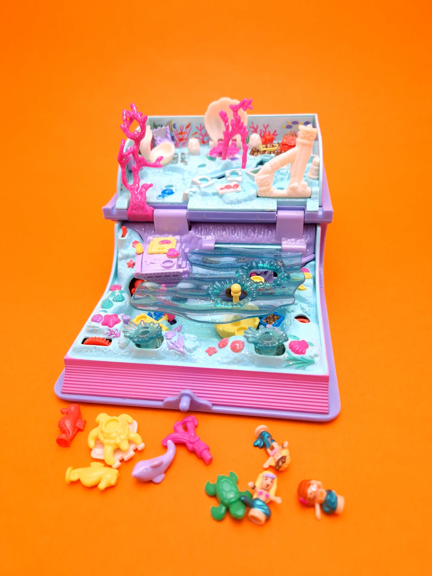 POLLY POCKET  ☆ SPARKING MERMAID ADVENTURE Enchanted Book Vintage Figure Playset ☆ Original 1995