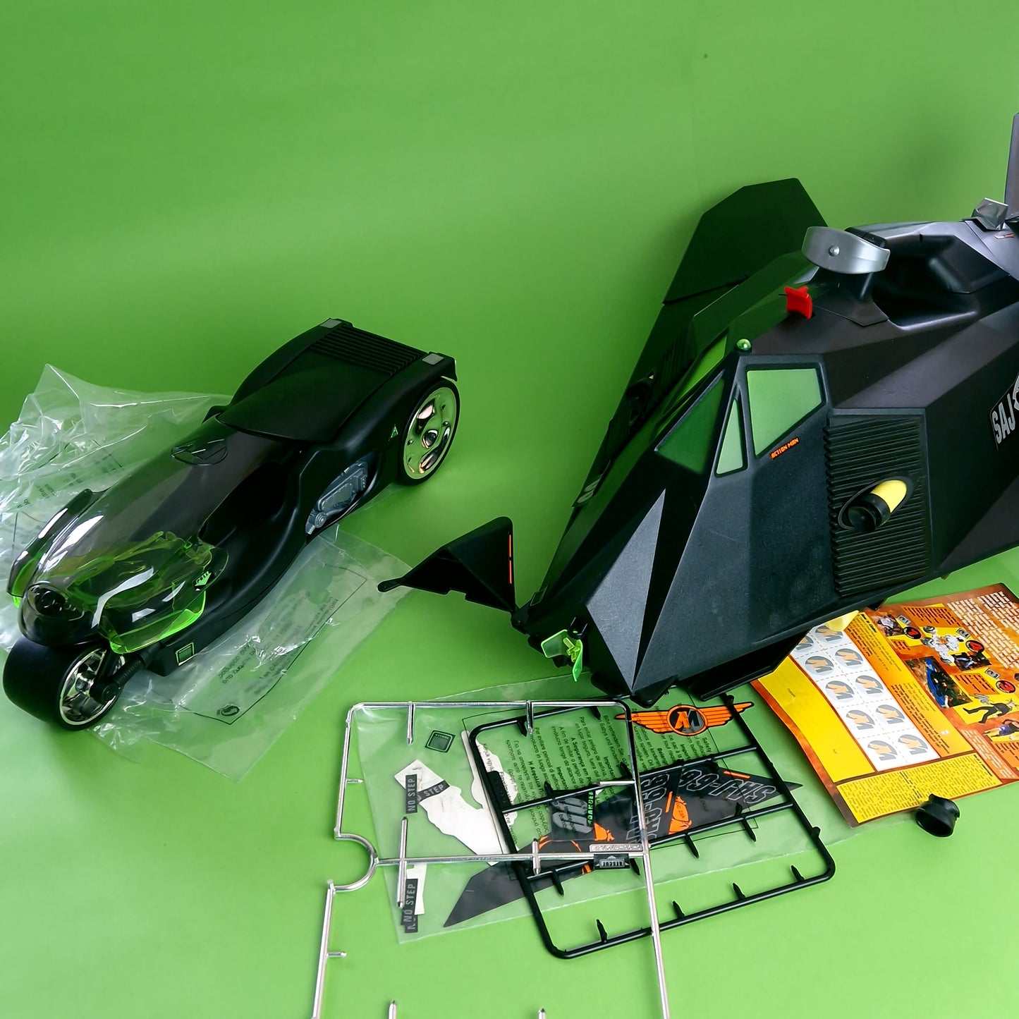 ACTION MAN ☆ STEALTH JET & MOTORCYCLE for Figure ☆ Vintage HASBRO Boxed 90's Loose