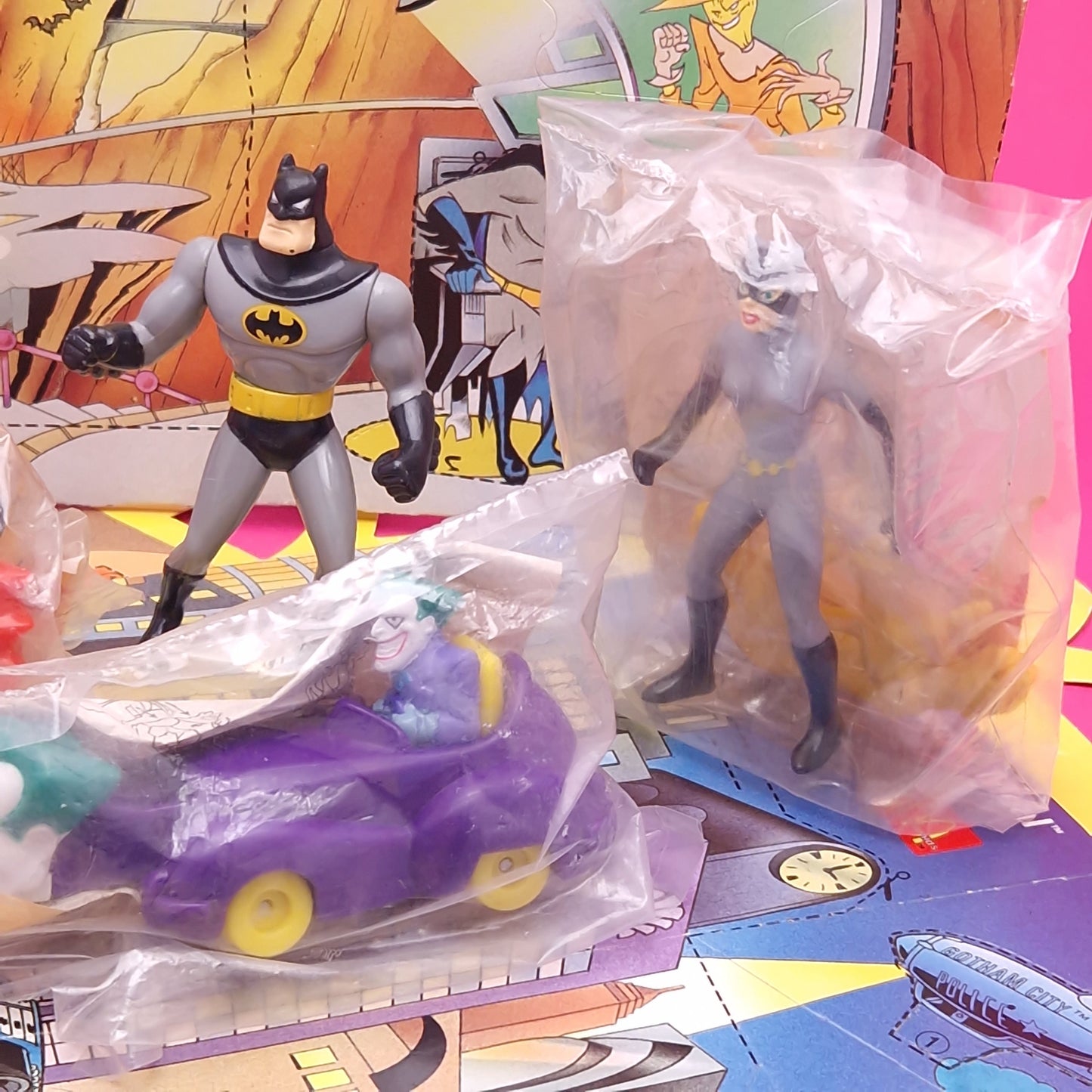 MCDONALDS ☆ BATMAN THE ANIMATED SERIES Figures & Boxes ☆ 90s Happy Meal