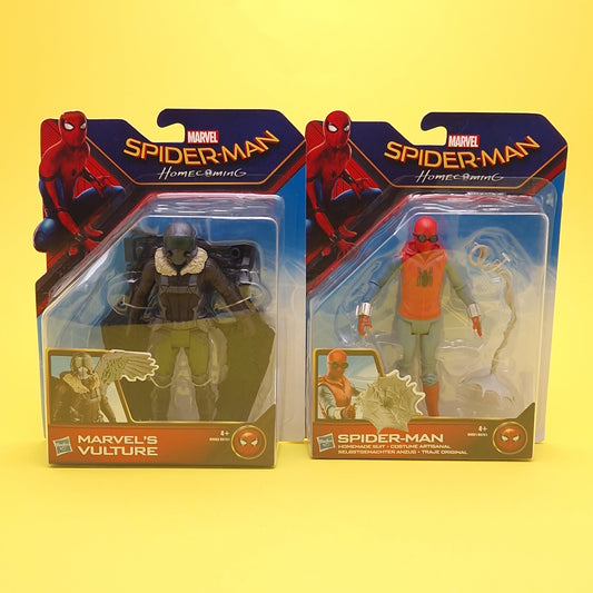 SPIDER-MAN HOMECOMING ☆ Spider-Man Homemade Suit & Vulture Figures ☆ Marvel Carded Hasbro
