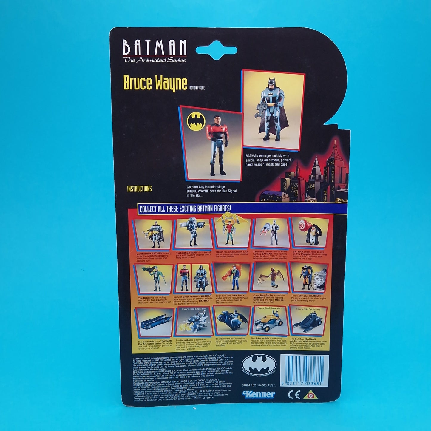BATMAN THE ANIMATED SERIES ☆ BRUCE WAYNE Figure ☆ Sealed MOC Carded Kenner 90s