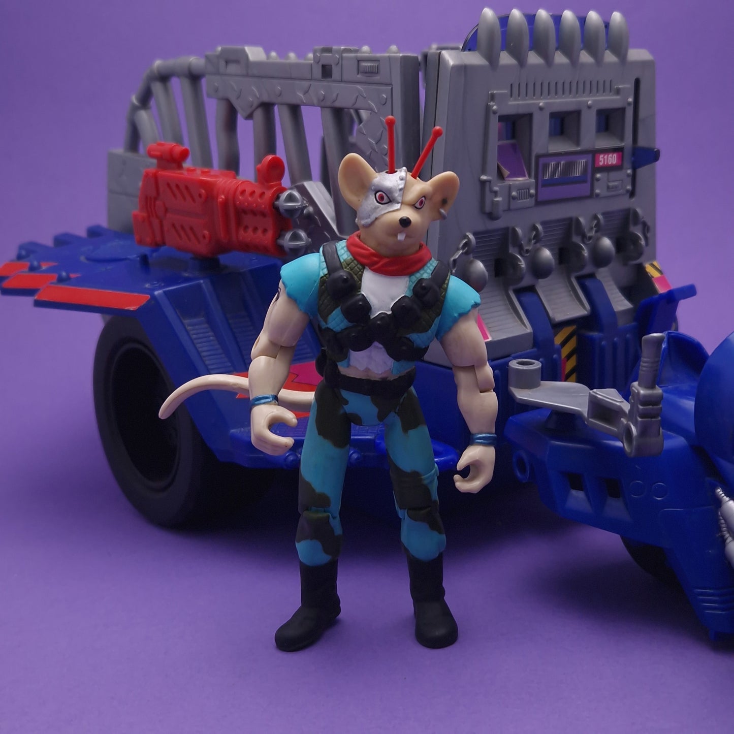 BIKER MICE FROM MARS ☆ JAIL CRUSIER Vintage Figure ☆ 90s Vehicle Loose