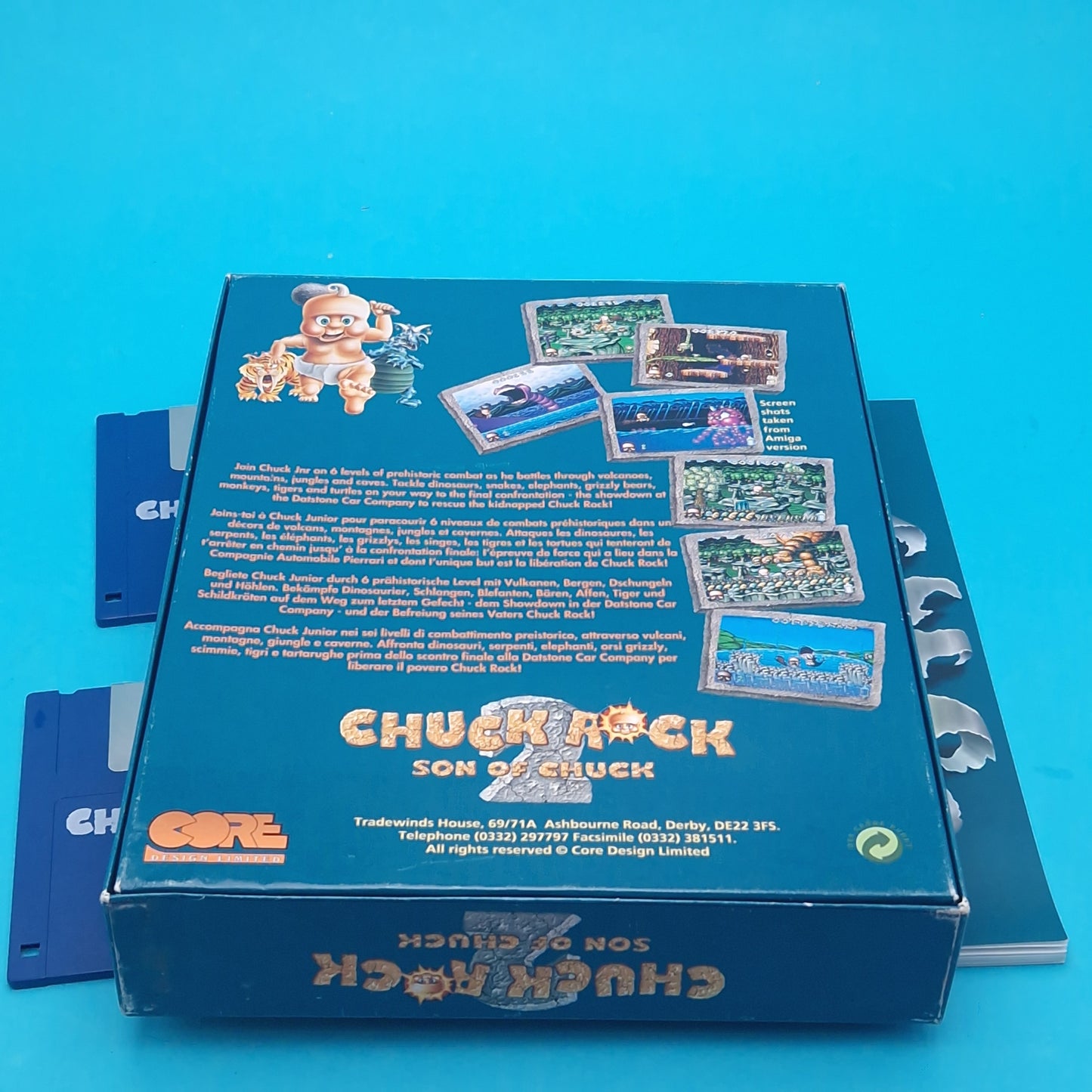 AMIGA ☆ CHUCK ROCK 2 SON OF CHUCK ☆ BOXED Vintage Retro Game Commodore