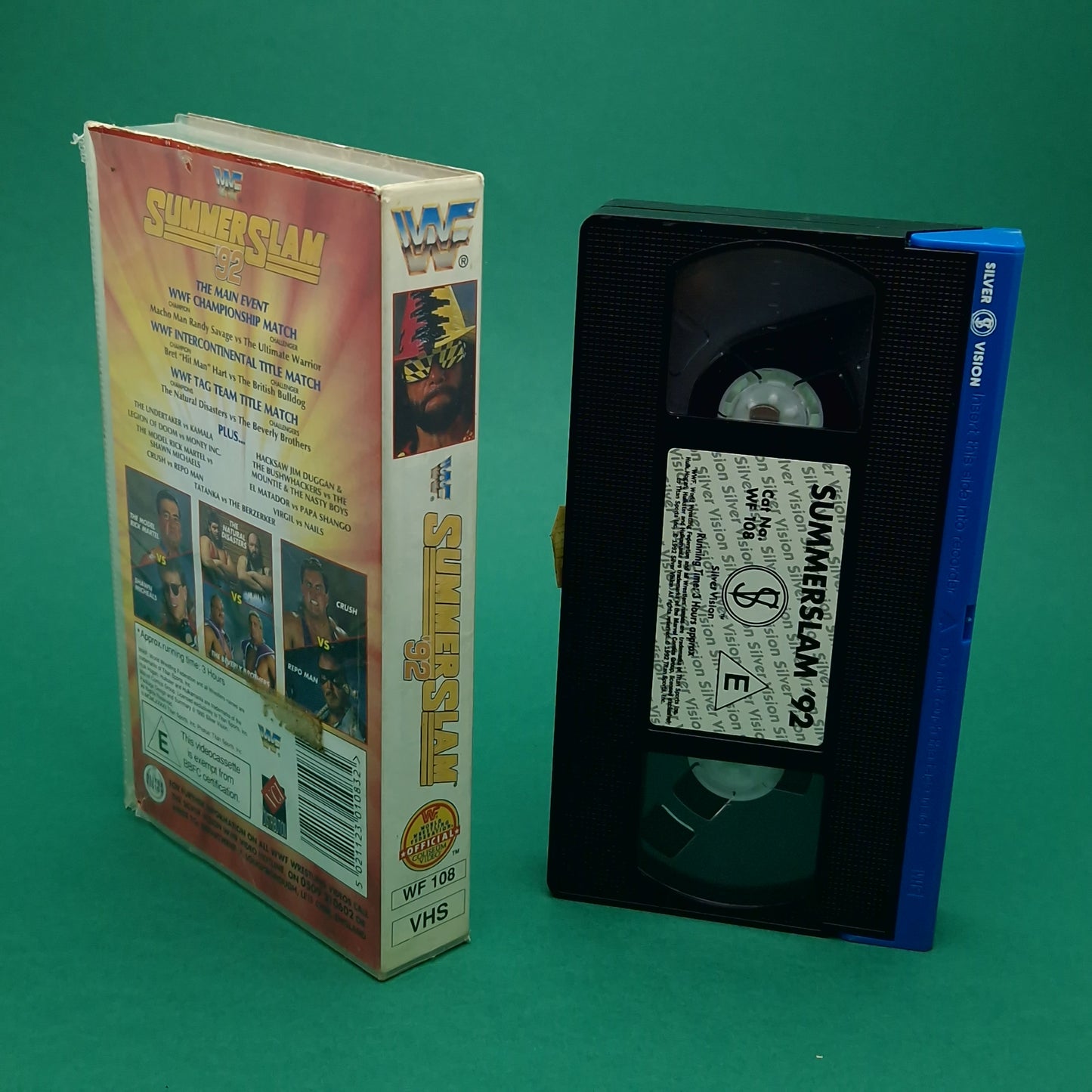 VHS Video ☆ WWF SUMMERSLAM 92 UK Tape Cassette ☆ Silver Vision Vintage