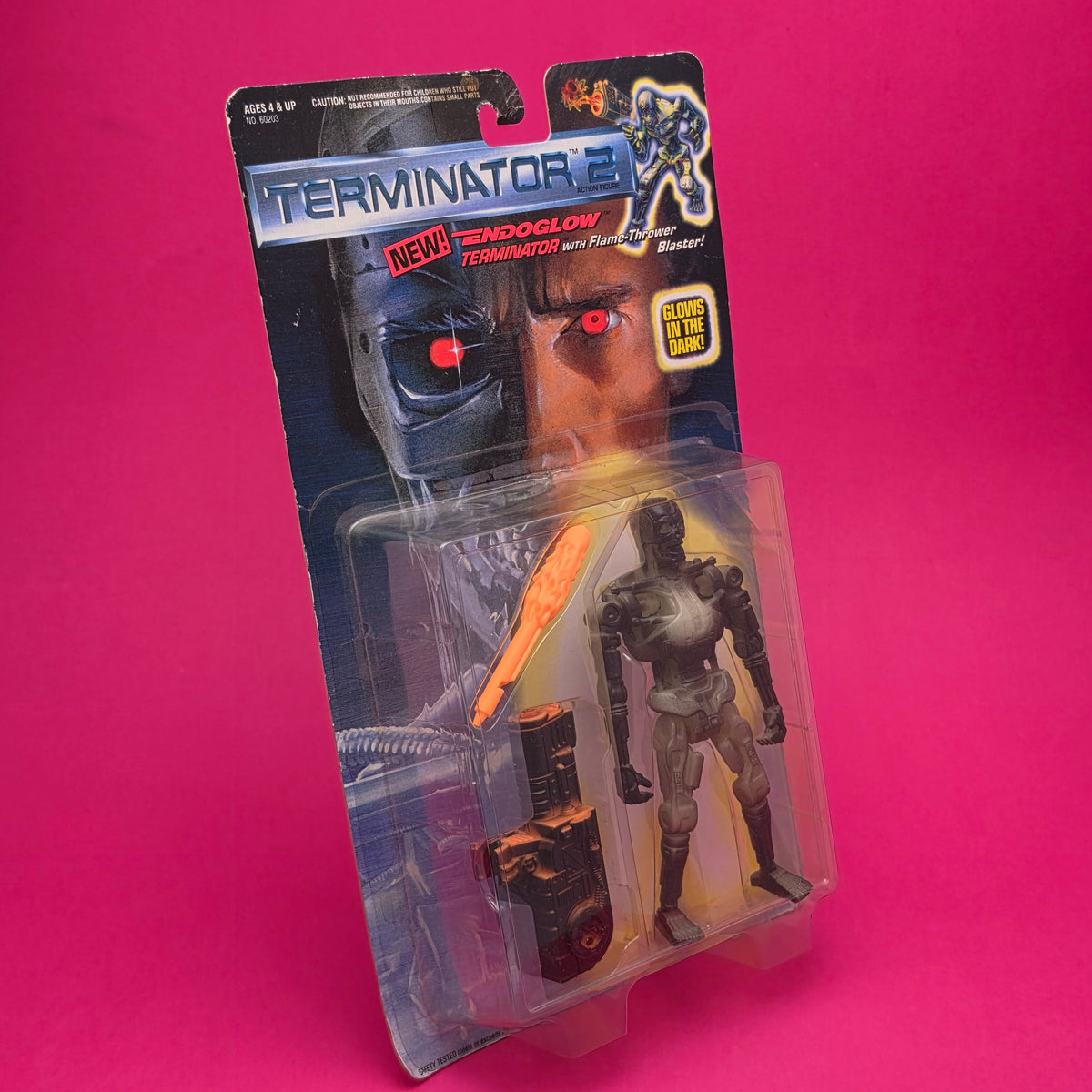 TERMINATOR 2 ☆ ENDOGLOW T-800 Action Figure ☆ Vintage 90s Kenner Carded