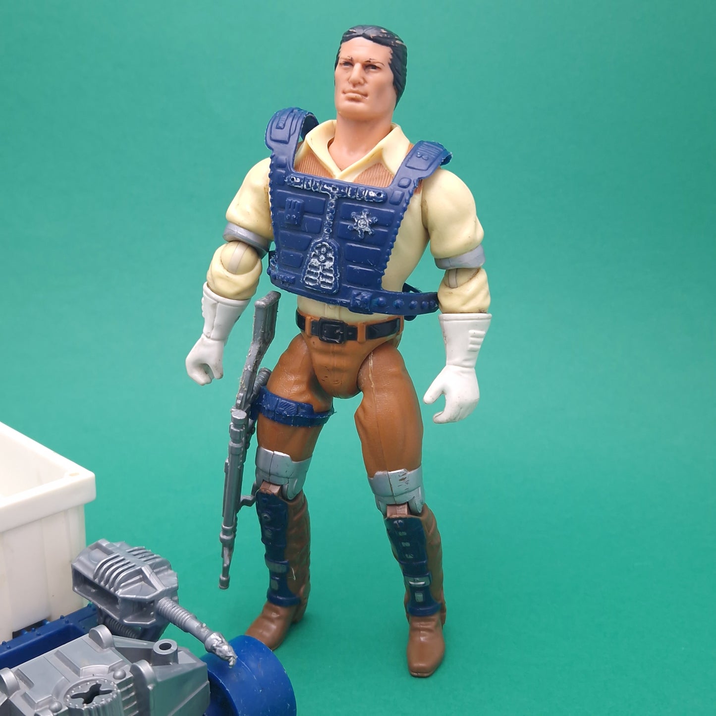 BRAVESTARR ☆ FIGURE With DEPUTY FUZZ'S PRAIRIE ROCKET ☆ Vintage Mattel Original 80s Loose