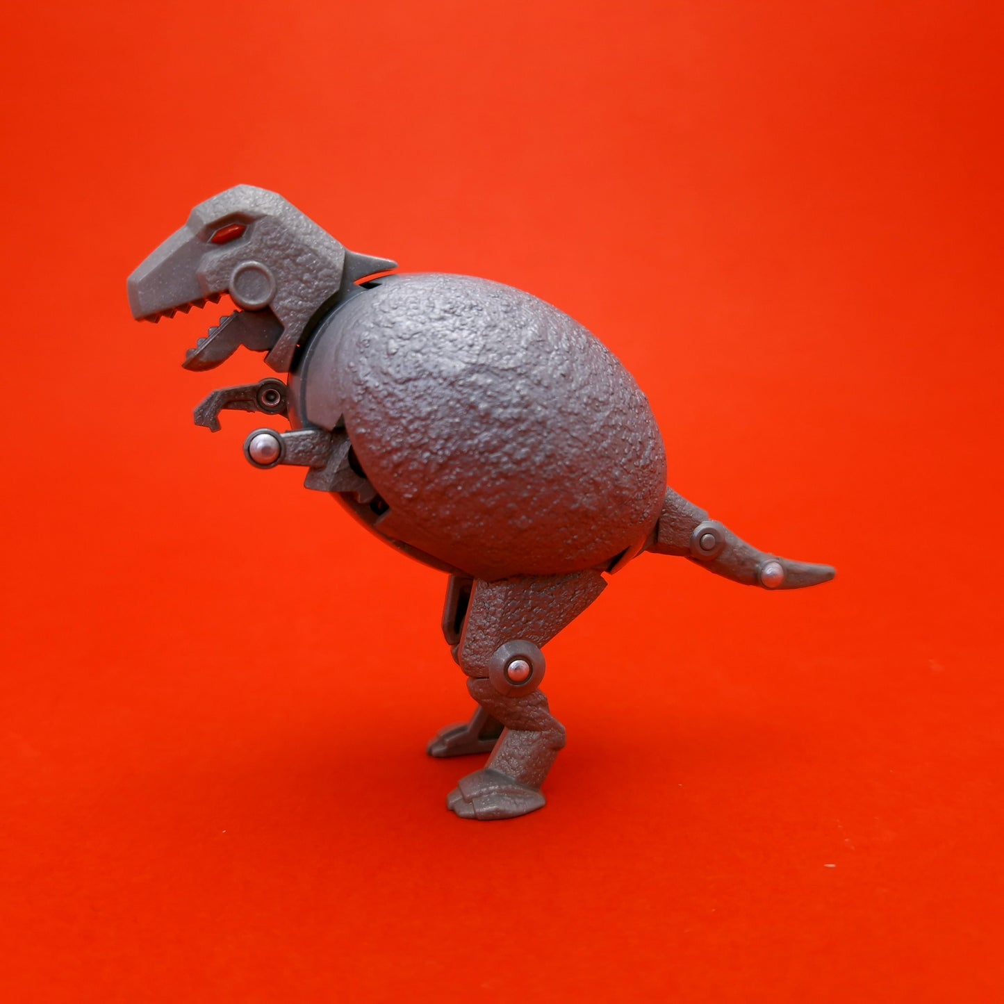 EGG MONSTERS ☆ SILVER T-REX EGG Figure ☆ 80s Vintage Transforming Bandai