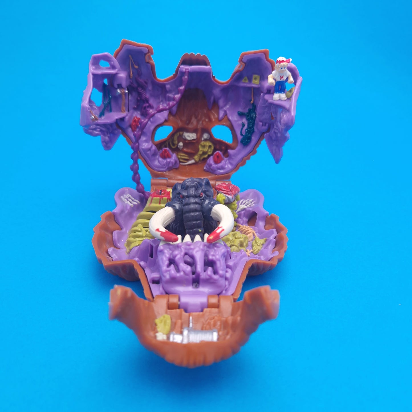 MIGHTY MAX ☆ GRAPPLES WITH BATTLE CAT Doom Zones Max Vintage Figure Complete ☆ Playset