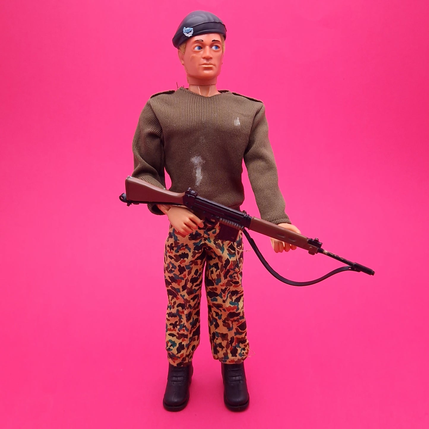 ACTION MAN ☆ SOLDIER Parts Uniform & Eagle Eye Blonde Figure 80's ☆ Vintage PALITOY Loose