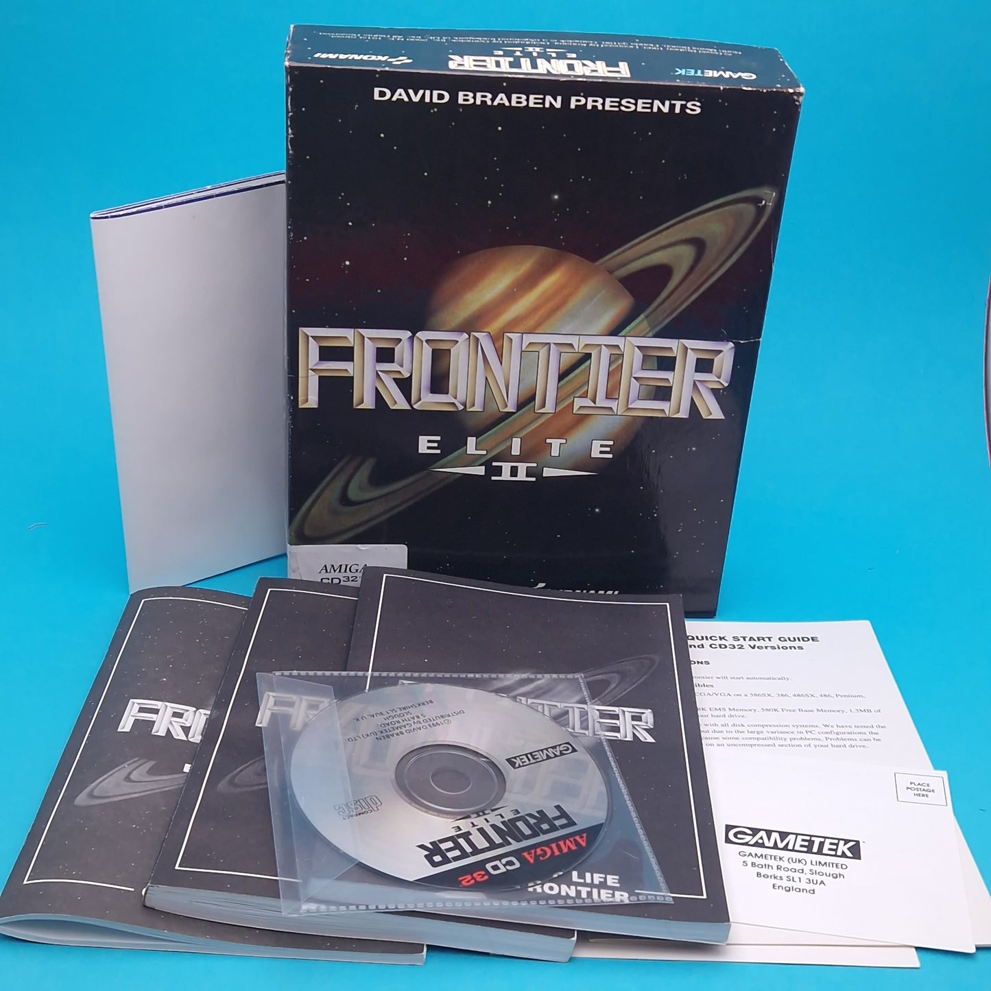 AMIGA CD32 ☆ ELITE 2 FRONTIER ☆ BIG BOX BOXED Vintage Retro Game Commodore 90s
