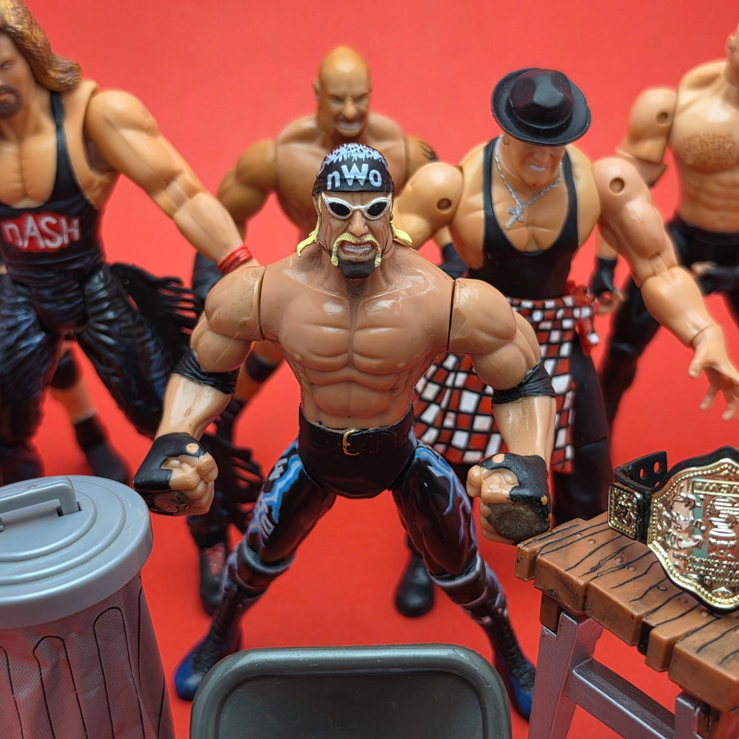 WCW SMASH SLAM ☆ Bundle GOLDBERG HOGAN NASH KONAN x6 Vintage Figures ☆ Toybiz Original