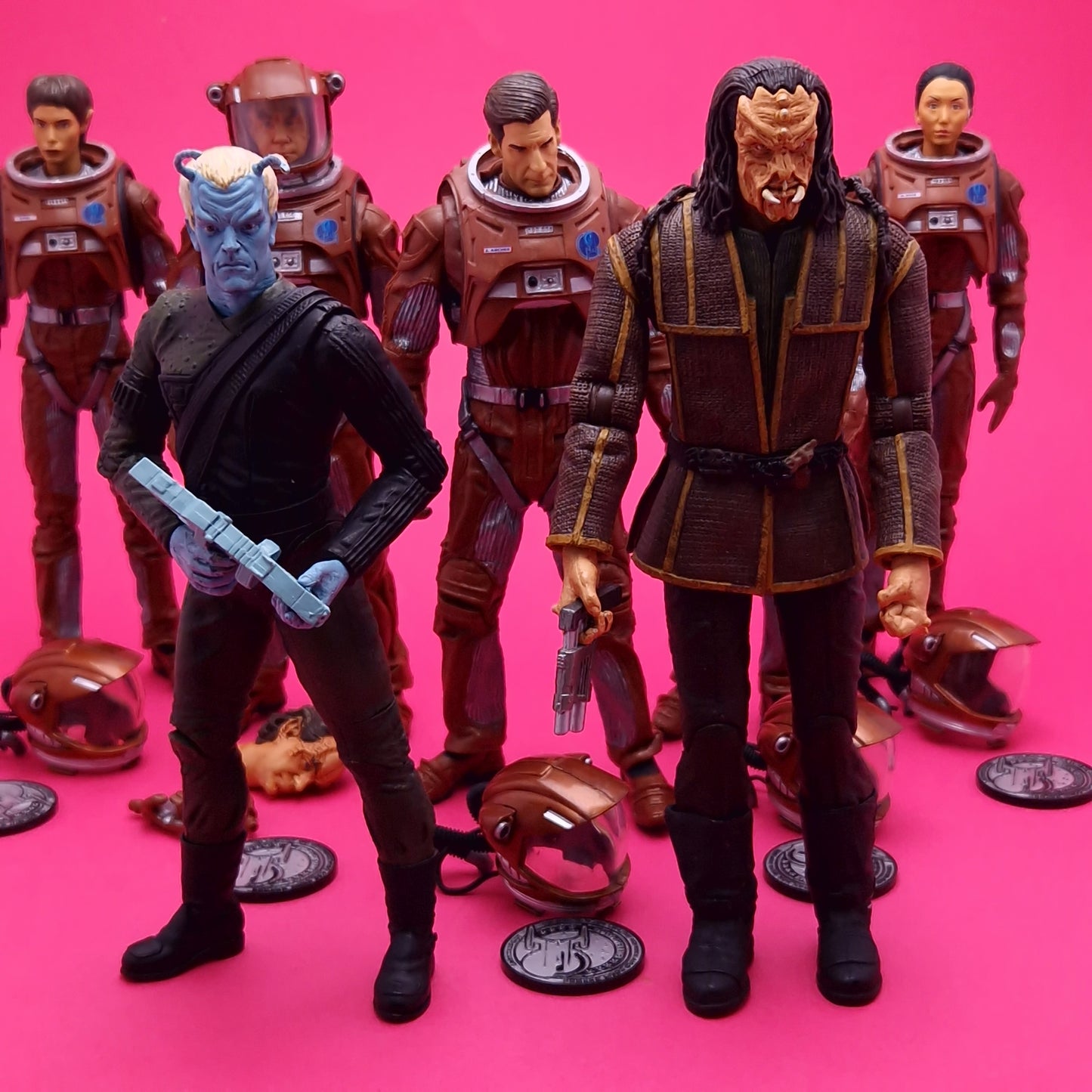 STAR TREK ☆ ENTERPRISE AWAY TEAM FIGURE SET Archer Phlox Shran ☆ Diamond Select Art Asylum
