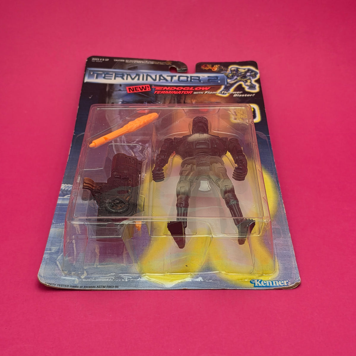 TERMINATOR 2 ☆ ENDOGLOW T-800 Action Figure ☆ Vintage 90s Kenner Carded