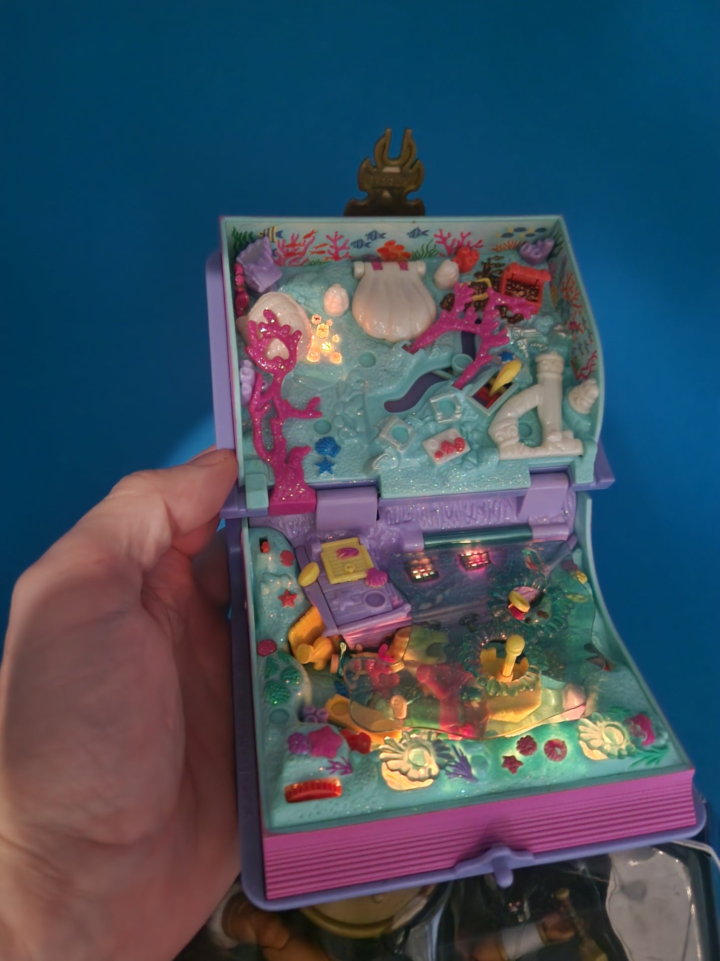 POLLY POCKET  ☆ SPARKING MERMAID ADVENTURE Enchanted Book Vintage Figure Playset ☆ Original 1995