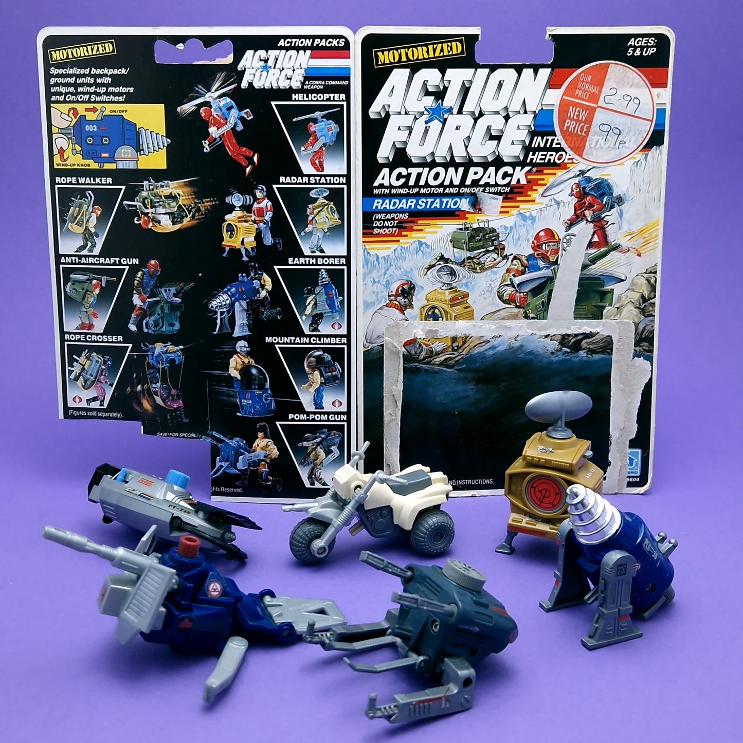 ACTION FORCE ☆ Action Packs Motorized Bundle 6x Figure Vehicles ☆ G.I JOE Vintage Palitoy HAsbro